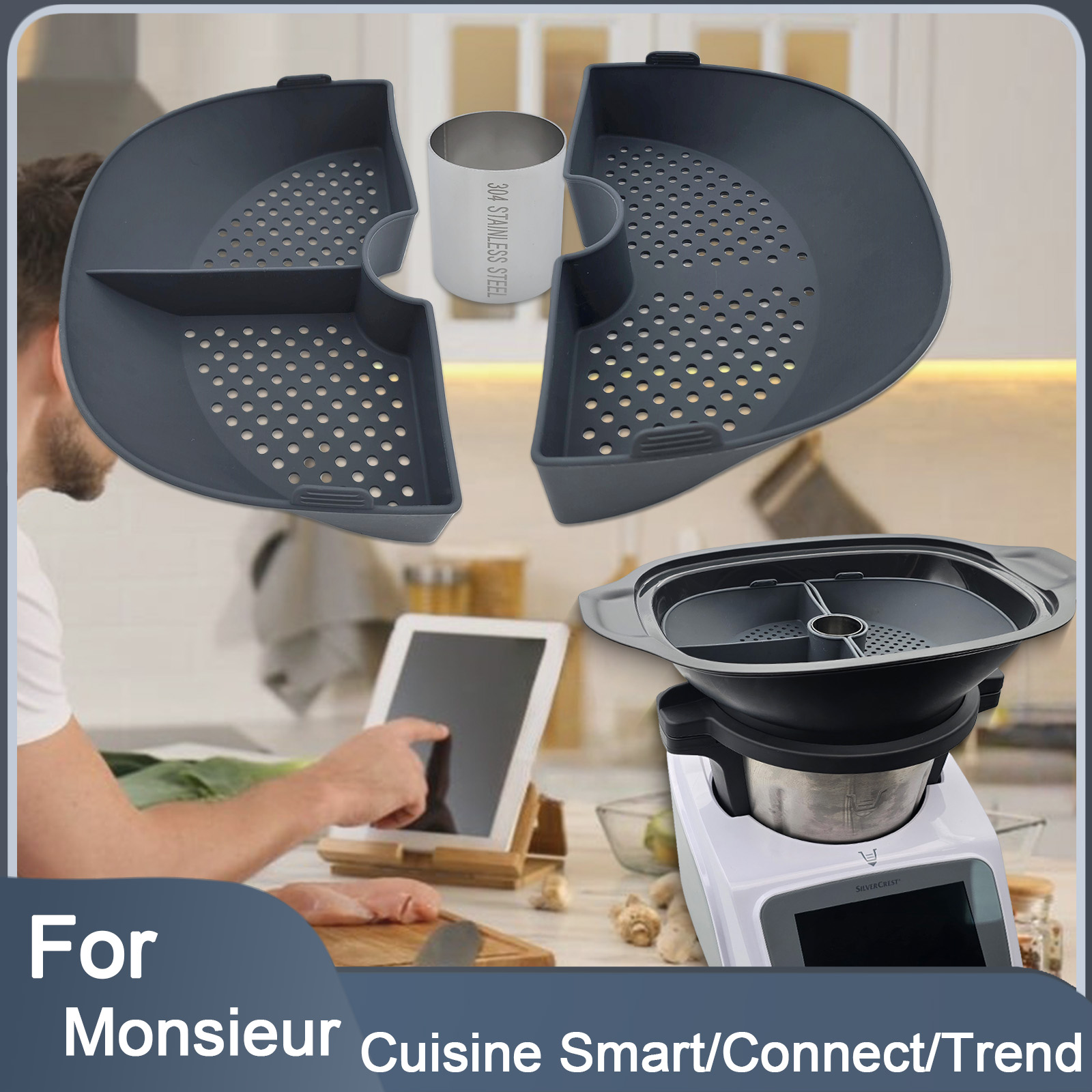 Silicone Steamer Basket - Silicone Steamer Basket Divider for Monsieur