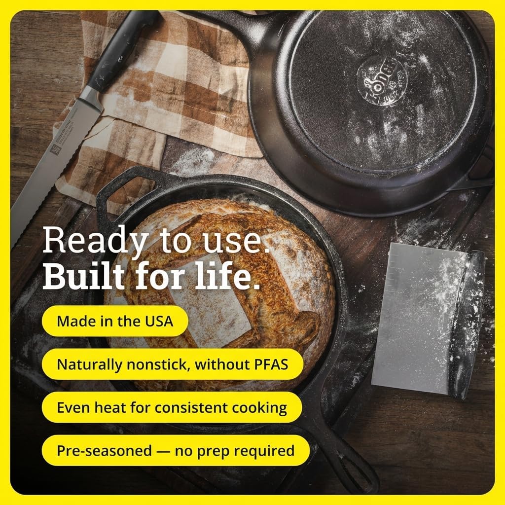 2-in-1 Cast Iron Cookware Set  - Cast Iron Skillet 评论和价格