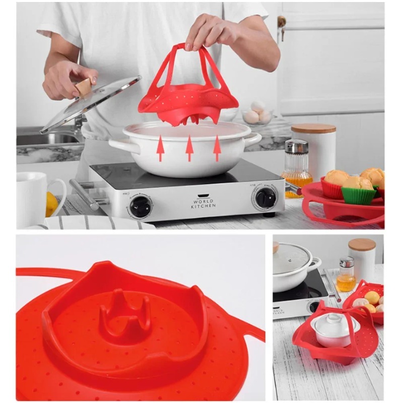 Steamer Basket with Silicone E - Silicone Steamer Basket 评论和价格