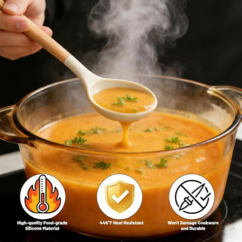 Wooden Handle Silicone Kitchen - Kitchen Gadgets And Utensils 评论和价格