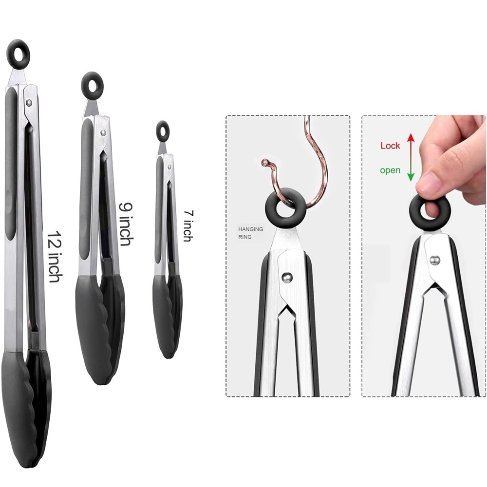 Silicone BBQ Grilling Tongs Ki - Kitchen Gadgets Gift 评论和价格