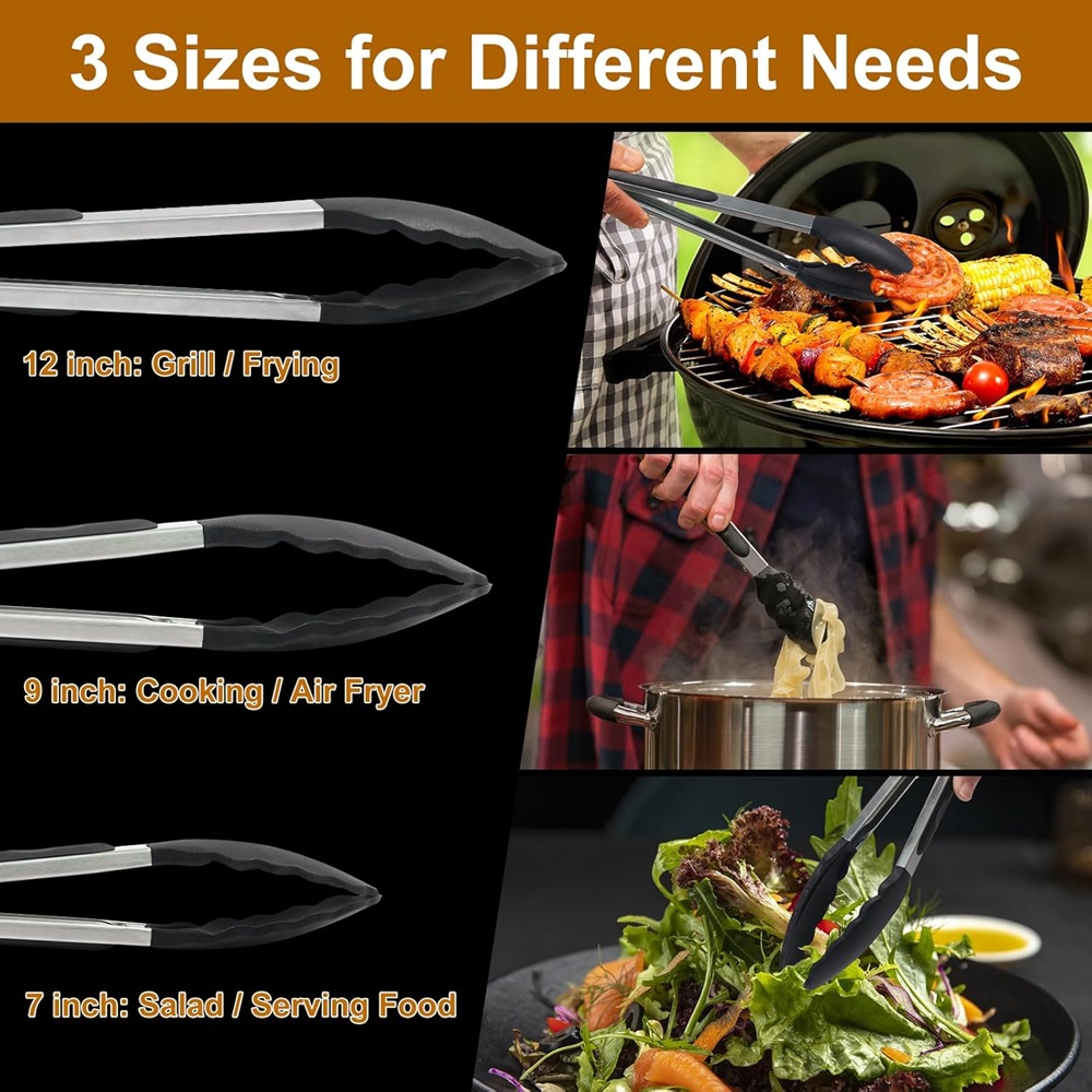 Silicone BBQ Grilling Tongs Ki - Kitchen Gadgets Gift 评论和价格