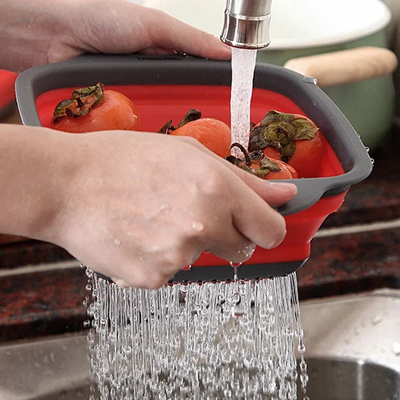 NEW Foldable Vegetable Washing - Silicone Steamer Basket 评论和价格