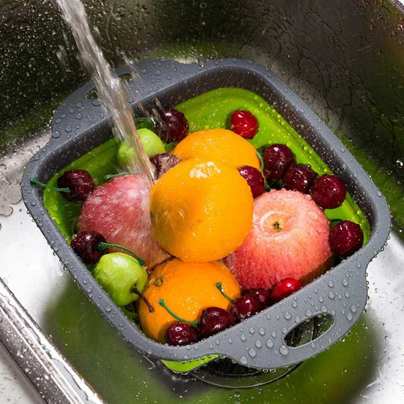 NEW Foldable Vegetable Washing - Silicone Steamer Basket 评论和价格